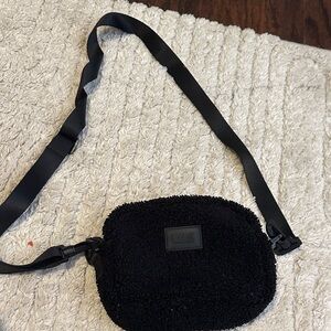 PINK Victoria's Secret Fuzzy Black Crossbody Bag